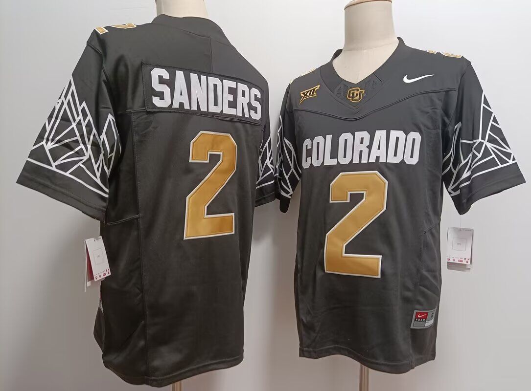 Men Sanders Buffaloes #2 Sanders black 2024 Nike NCAA jersey->ncaa teams->NCAA Jersey
